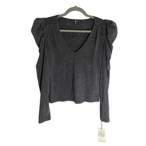 NWT 7 For All Mankind Puff Shoulder Long Sleeve Top-sz XS